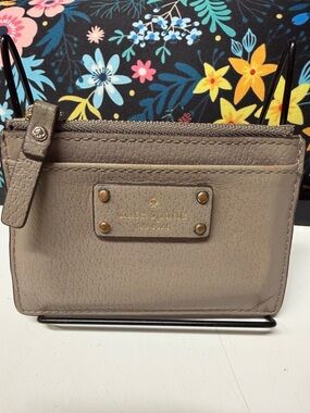 Kate Spade Taupe Leather Card Wallet